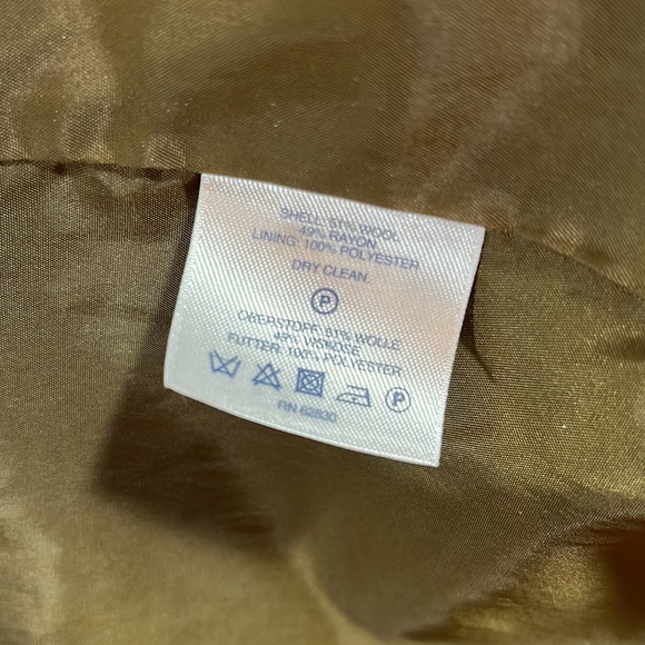 Land’s End 12P button up, military green, lined, pockets, hooded Pea Coat Women - Picture 9 of 14